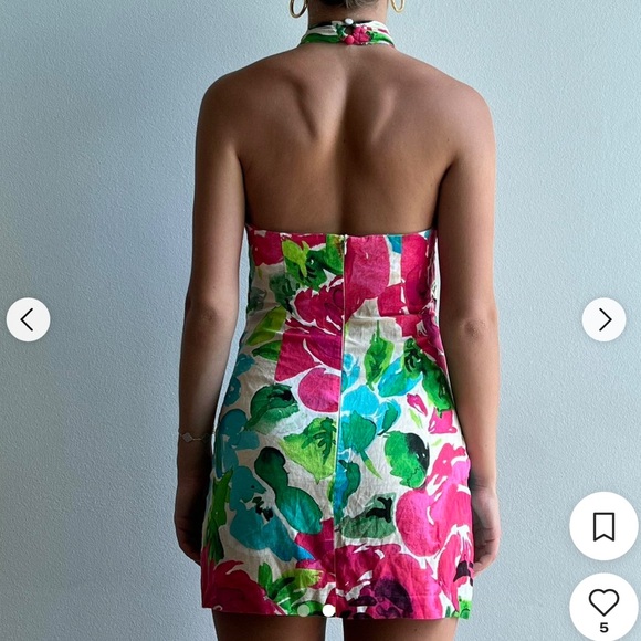 Zara Linen Blend Floral Print Dress - Picture 4 of 12